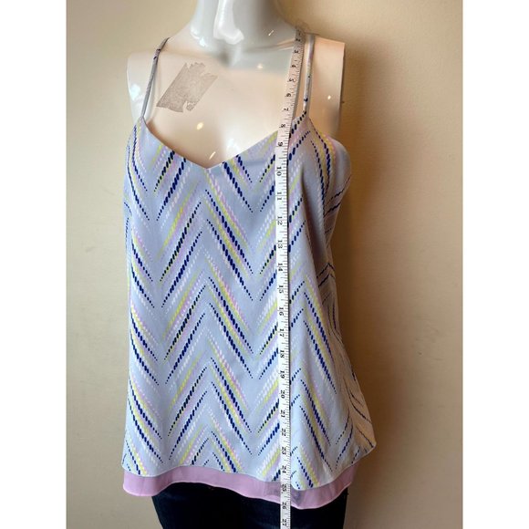 Candies Womens Cami Tank Top Chevron Lavender Reversible Gray Blue Size Large - Picture 3 of 5